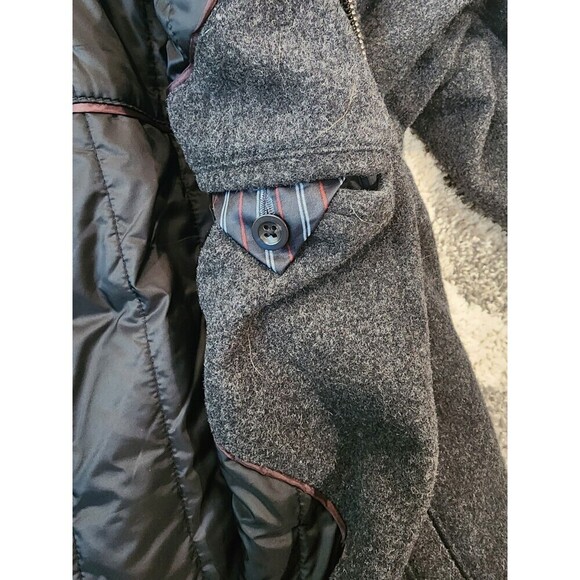 Vintage Gap Bomber Jacket Men’s Large Gray Wool Blend Full Zip Pockets Y2K - Picture 13 of 15